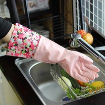 메이앤하루 플라워 주방 고무장갑 2컬러, 1개, 핑크M