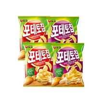 농심 포테토칩 오리지널 60g 2개 + 샤워크림어니언 60g 2개 / 감자칩 스낵, 없음
