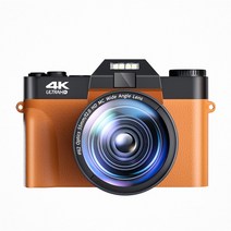 4k캠코더 미니캠코더 캠코더대여 소형 레트로 캠코더 매크로 렌즈 48MP AF 카메라 사진 16X 와이드 앵글 4K 유튜브 스트리밍 웹캠 플립 스크린 와이파이 비디오 레코더 촬영, 03 With 2 Lens_01 No TF Card