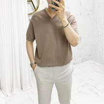 아도르클래식 브이 V넥 5컬러 니트 반팔티