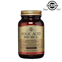 Solgar 엽산 800mcg 타블렛, 1개