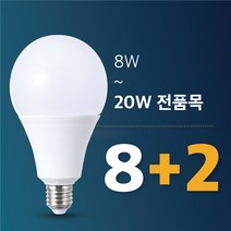 삼영전기 LED 전구 8 2패키지, [3등급] DS 8W주광색(흰빛)