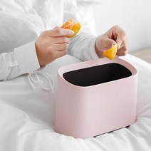 더우지 인테리어 심플 휴지통 사무실 정리하기 커버로 속비닐 가려주는 깔끔 쓰레기통 베드룸 욕실 화장실 안방 거실, 1개, 핑크