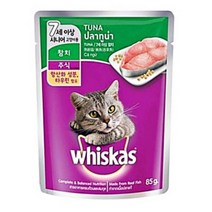 위스카스 주식 파우치 시니어 참치, 85g, 48개입