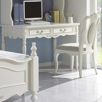 가구대장 클라라 W1200 크림 화이트엔틱 편수책상+의자 CL-12, 단품