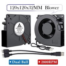 휀 GDSTIME듀얼 40mm 60mm 80mm 92mm 120mm 140mm 5V USB 팬 AV 수신기 DVR 및 TV 박스 냉각용 2 인 1 케이블 컨트롤러, 22.12032 Ball 5V