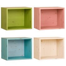 [하우디가구] 칼라 공간박스 1단 책장 책꽂이 수납장, 제품선택:칸높은1단-엔틱옹이(DIY)