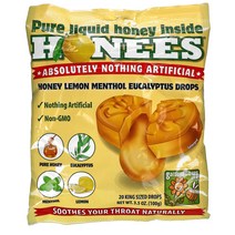 Honees 커프 드롭스 허니 레몬 킹 사이즈 커프 드롭스 20개