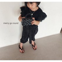 여아 도트 골지 팬츠 아기 유아 아동 키즈 주니어 초등 7부 바지 밴딩 데일리 등하원룩