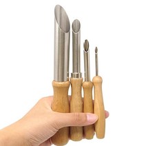 도예 조소 4pcs 몰딩 피스 커터 모양 컷 도자기 펀치 구멍 클레이 세라믹 도구 왁스 모델 슬러지