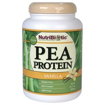 뉴트리바이오틱 완두콩 프로틴 바닐라 맛 글루텐 프리 비건, 600g, 1개