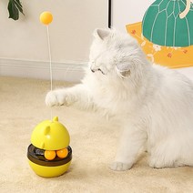 VENIA 오뚝이 먹이볼 고양이 장난감, 옐로우
