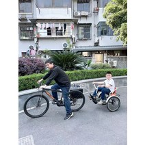 자전거트레일러 2인용 가족 웨건 바이크 트레일러, 05. 성인 2인용(135-180cm) 가족용 차량 및, 1개