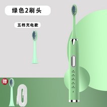 스마트소닉전동칫솔 치아미백 방수 전동칫솔, 그린+USB브러쉬3