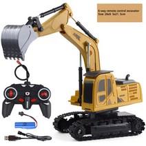굴착기 RC카 불도저 합금 2.4g 원격 제어 굴삭기 8 채널 건설 차량 장난감 선물, [03] Six-way excavator