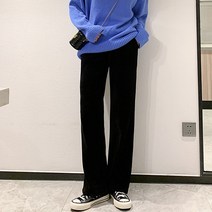 임산부 가을/겨울 셔닐 코듀로이 바지 와이드 레그 바지 슬리밍 인터넷 연예인 걸레 바지 루즈 아빠 바지 할머니 바지