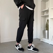 남자 스판 바람막이 윈드브레이커 카고 조거 밴딩 팬츠(3COLOR)