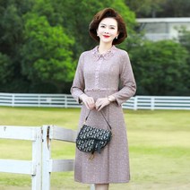 중년 여성 원피스 가을 롱 아줌마 봄 마담 빅사이즈 치마 엄마 옷 50 60 대