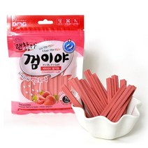비타민 C가 들어 있는 말랑말랑 소프트 치약껌 / 치석제거 양치 효과가 있는 안전한 강아지 껌 / 딸기맛 밀크맛 바나나맛, 딸기