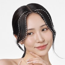 에이플랫 100% 인모 여자 앞머리 가발 2피스 세트, 자연블랙, 2세트