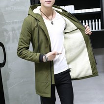 남성 윈드 브레이커 파카 코튼 청소년 의류 겨울 자켓 후드 슬림 옴브레 롱 코트 캐시미어