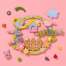민화 웰컴 리스 만들기 가랜드 포근한벽장식 폼클레이 벽장식가랜드 DIY 갈란드, 민화 웰컴 리스 만들기 (파스텔+오로라)