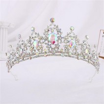 이효리 서울체크인 왕관 파티 여자를위한 품질 골드 색상 크리스탈 크라운 작은 왕관 머리 장식 댄스 파티 웨딩 드레스 헤어 쥬얼리 신부 액세서리, 실버 ab