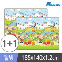 파크론 1+1 옐로우베어 자동차 웰빙 놀이방매트 185x140x1.2cm, 옐로우베어 자동차 185x140x1.2cm(2장)