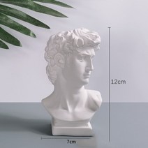 화병 도자기 유리 돌 북유럽 스타일 크리에이티브 꽃병 인간의 머리 데코 장식품 수지 데이비드 홈, 18 High 12cm