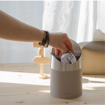 화장대 화장솜 면봉 스윙 스텐 미니휴지통 주방 예쁜선물 집꾸미기 사무실, 인디핑크