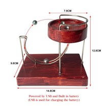 Ecommhunt 키네틱 아트 영구 운동 기계 모션 장난감 책상 홈 장식 롤링 볼 직송, Wood(Built battery)