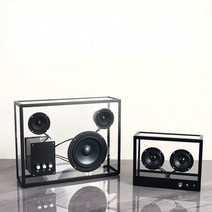 트랜스페어런트스피커 투명 인테리어 거실 카페 디자인 감성 스피커, 블랙 사각 소형