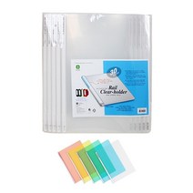 경원상사 문화 레일클리어홀더(10매입)5color 쫄대화일, 노랑, 10개입