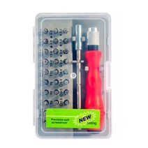 시계수리공구세트 정밀 드라이버 명품시계수리 시계줄 팔찌 교체 가죽 메탈 32 In 1 Screwdriver Set 마그네틱 비트 수리 Torx 래칫 나사 전화 노트북 미끄럼 방지, 패키지 2