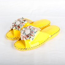 거실화 에나멜왕꽃 여성 가죽실내슬리퍼 5color, 4.옐로우, 1개