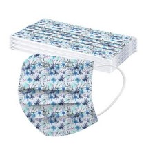 성인용 마스크 플라워 프린트 일회용 크리스마스 마스크 3 겹 귀걸이 페이스 마스크 10 개, A-10PCS