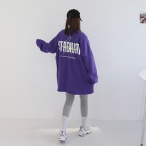 애플망고옷장 기모겨울 빅사이즈 오버핏 긴팔 STADIUM 박스 롱티셔츠