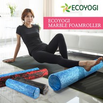 에코요기 마블폼롤러 스트레칭 마사지 폼롤러 60cm 90cm, 마블폼롤러-블루