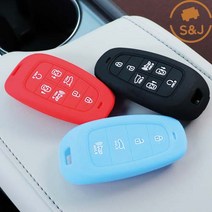 [SnJ테크] 더뉴그랜저 스마트키 실리콘 키케이스 키커버 카홀더 악세사리, 4버튼그린