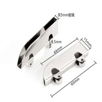 미닫이 문레일 슬라이딩 도어4pc 스테인레스 스틸 풀리 5mm 유리 휠 클램프 트랙, 갈색, 01 4pcs