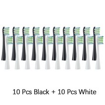 oclean air 2onese xx proz1f1전동 칫솔 노즐에 맞는 20pcs 교체 가능한 브러시 헤드 캡 밀봉 포장, 10블랙10화이트
