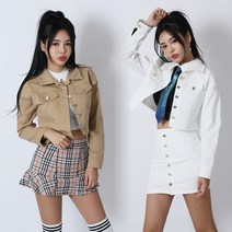 버튼 크롭 자켓