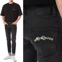 알렉산더맥퀸 [명품]알렉산더맥퀸 백포켓 자수로고 스트레치 블랙진625..