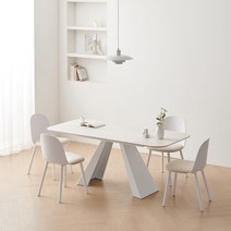 달리아 6인용 포세린 세라믹 식탁 세트 1800 (의자4), 링컨화이트, 의자4개