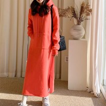 하이데일리 아페 후드 기모 롱원피스
