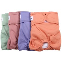 JoyDaog 암컷 대형견을 위한 강아지 기저귀 재사용 가능한 강아지 기저귀 4팩 XXL, 4 Solid Colors_Medium (Pack of