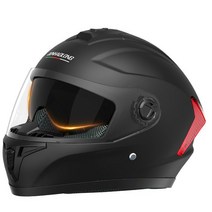 SUN 사계절 공용 헬멧 통기성 답답함 없이 탈부착이 가능한 머플러 헬멧 ABS 충격 반사 방지 램프 고화질 안개 방지 듀얼 렌즈 남녀 라이딩 안전모입니다, 매트 블랙 솔리드 컬러