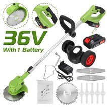 긴풀 벌초기계 자동 잔디 제초기 강력한 초강력 대용량 충전식 풀베는, CHINA, Green 1 Battery