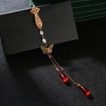 Guochao 스타일 cheongsam press placket 섬세한 펜던트 브로치