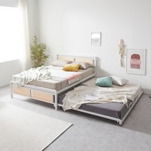 [우아미아이] [우아미가구]N1322 원목 슬라이딩 침대 Q 2colors, 색상:화이트
